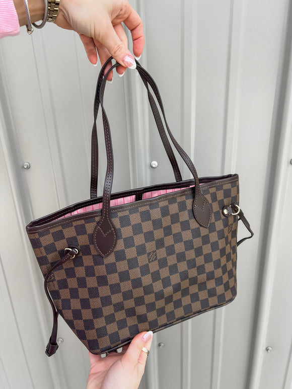 PRE-ORDER Neverfull PM Brown Check w/ Pink