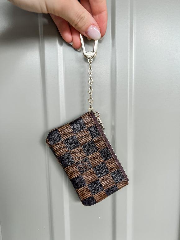 PRE-ORDER Keychain Brown Check Pouch