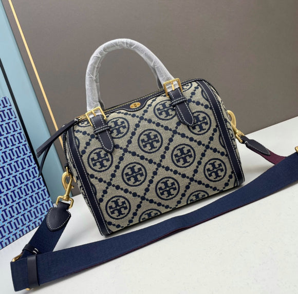 PRE-ORDER Jacquard Barrel Bag Navy