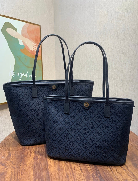 PRE-ORDER Jacquard Shoulder Tote Navy