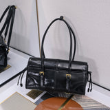 PRE-ORDER Medium Leather Shoulder Bag Black