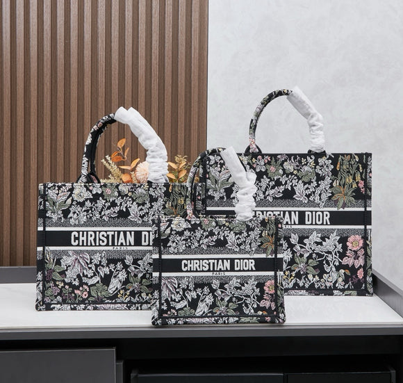 PRE-ORDER Book Tote Black Floral