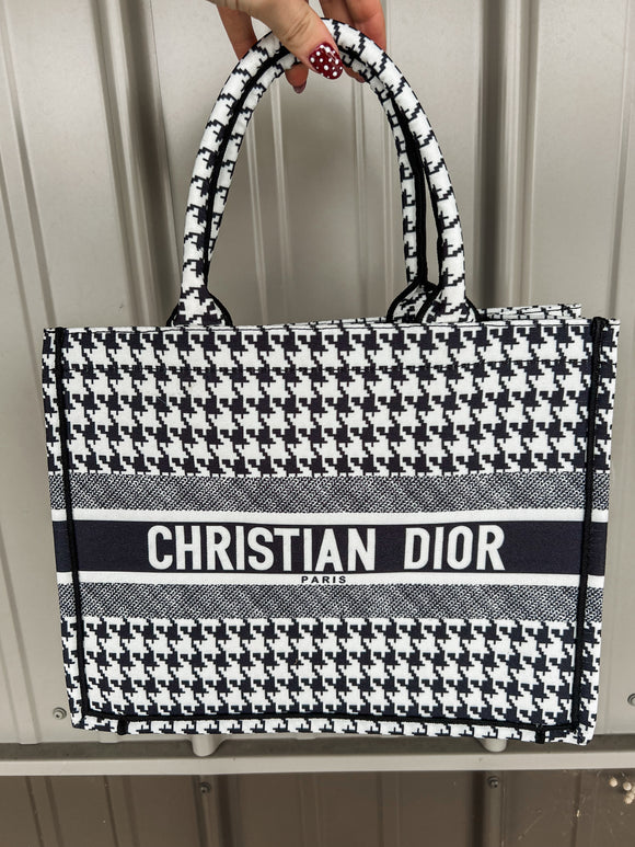 PRE-ORDER Book Tote Houndstooth