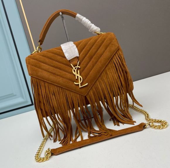 PRE-ORDER College Suede Fringe Cognac