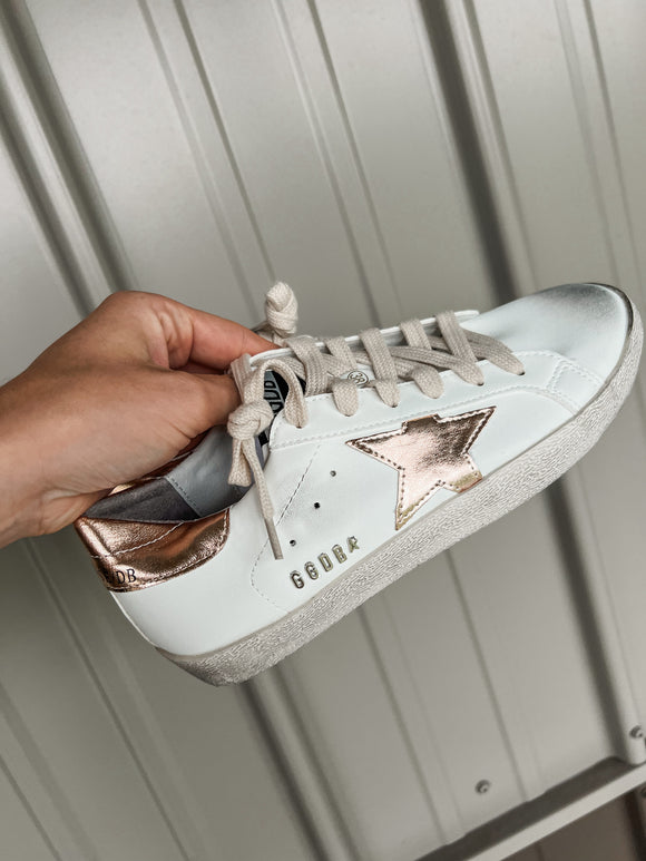 IN STOCK Sneakers White Rose Gold Star SIZE 37