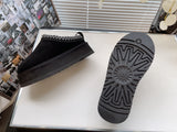 PRE-ORDER Shoes Platform Tazz Suede Clogs Black