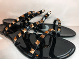 Kesha Black Studded Sandals