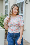 Mindless Dreaming Floral Puff Sleeve Top