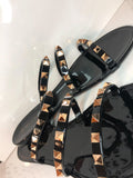 Kesha Black Studded Sandals