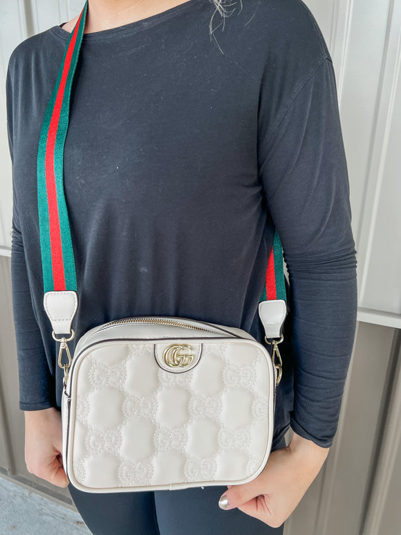 PRE-ORDER White Puff Square Crossbody