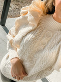 Loveliest Looks Ruffle Cream Sweater