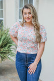 Mindless Dreaming Floral Puff Sleeve Top