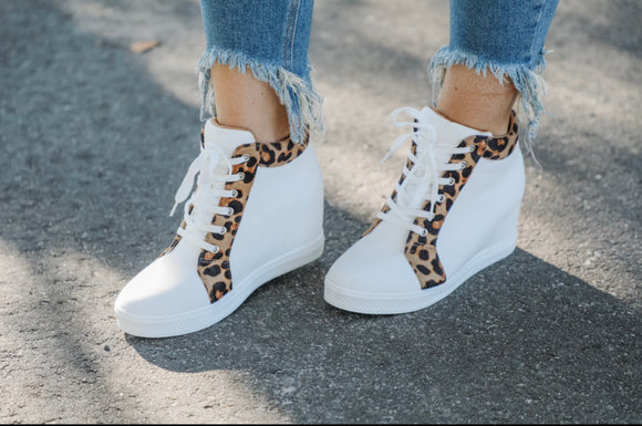 Presley Leopard Wedged Sneakers